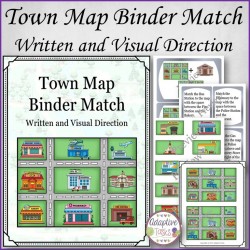 Town Map Binder Match-Written and Visual Instruction
